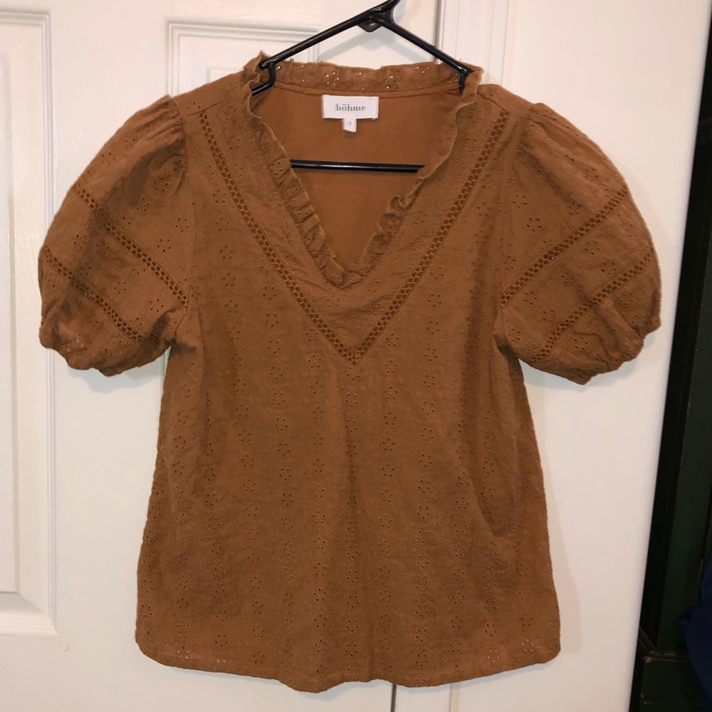 Rust orange blouse